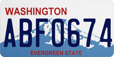WA license plate ABF0674