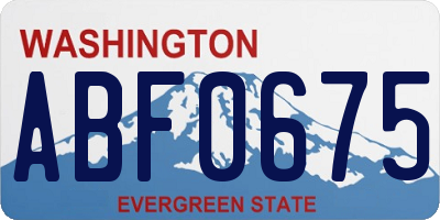 WA license plate ABF0675