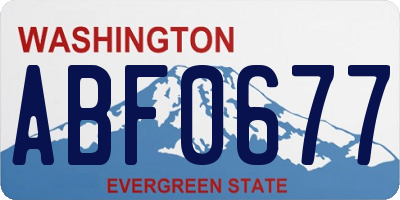 WA license plate ABF0677