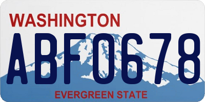 WA license plate ABF0678