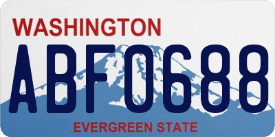 WA license plate ABF0688