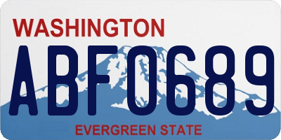 WA license plate ABF0689