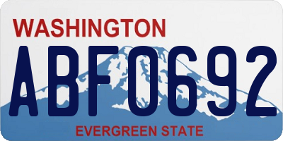 WA license plate ABF0692