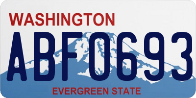WA license plate ABF0693