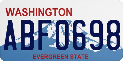 WA license plate ABF0698