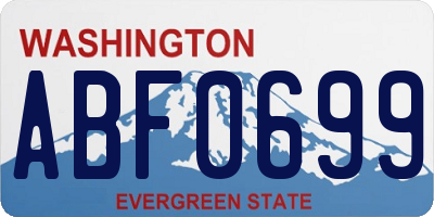 WA license plate ABF0699