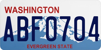 WA license plate ABF0704