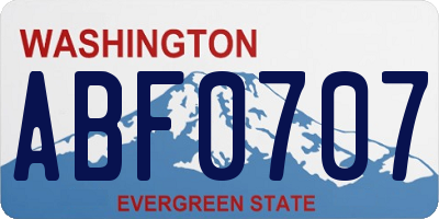 WA license plate ABF0707