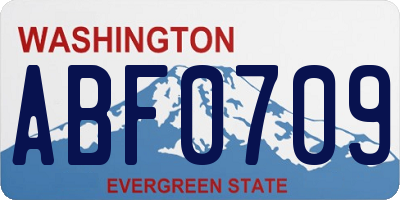 WA license plate ABF0709