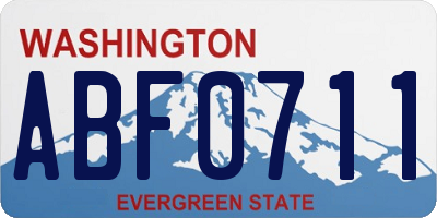 WA license plate ABF0711