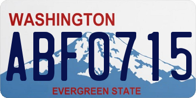 WA license plate ABF0715