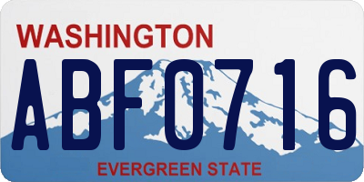 WA license plate ABF0716