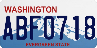 WA license plate ABF0718