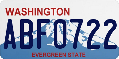 WA license plate ABF0722