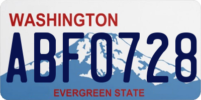WA license plate ABF0728