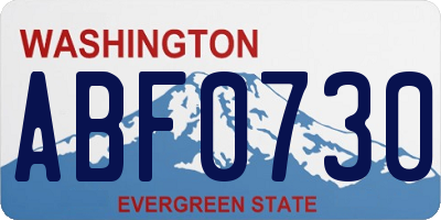 WA license plate ABF0730