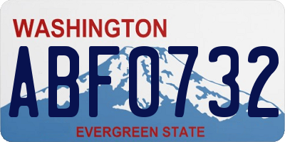 WA license plate ABF0732
