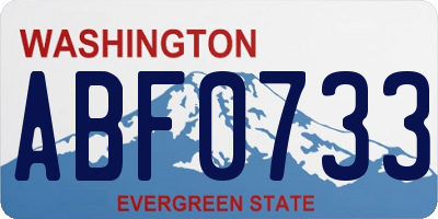 WA license plate ABF0733