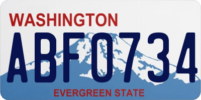 WA license plate ABF0734