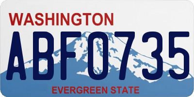 WA license plate ABF0735