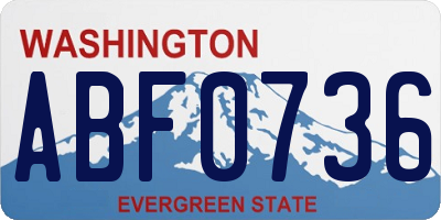 WA license plate ABF0736