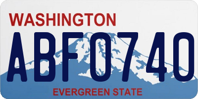 WA license plate ABF0740