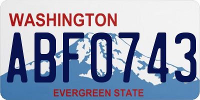 WA license plate ABF0743