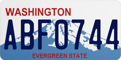 WA license plate ABF0744