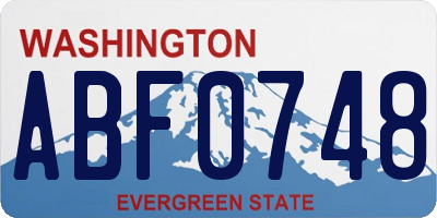 WA license plate ABF0748