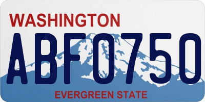WA license plate ABF0750