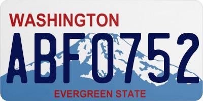 WA license plate ABF0752