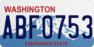 WA license plate ABF0753
