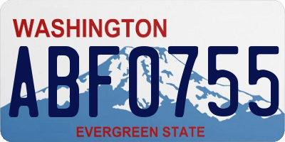 WA license plate ABF0755