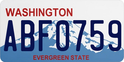 WA license plate ABF0759