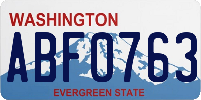WA license plate ABF0763