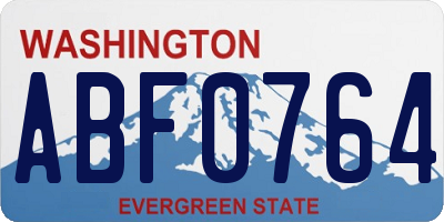 WA license plate ABF0764