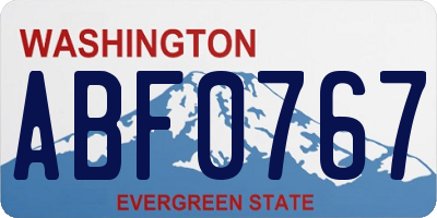 WA license plate ABF0767