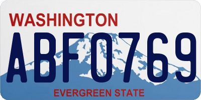 WA license plate ABF0769