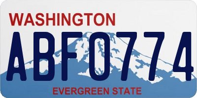 WA license plate ABF0774