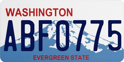 WA license plate ABF0775