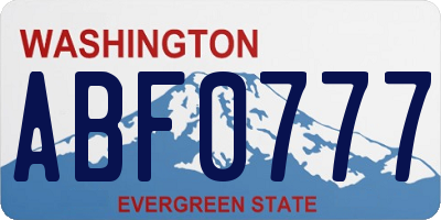 WA license plate ABF0777