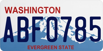 WA license plate ABF0785