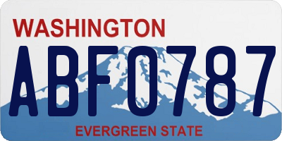 WA license plate ABF0787