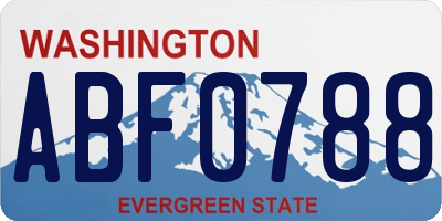 WA license plate ABF0788