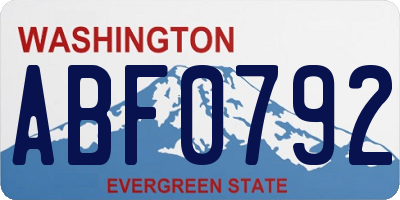 WA license plate ABF0792