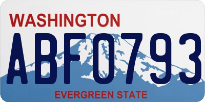 WA license plate ABF0793