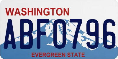 WA license plate ABF0796