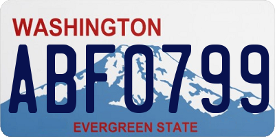 WA license plate ABF0799