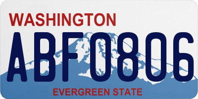 WA license plate ABF0806