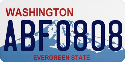 WA license plate ABF0808